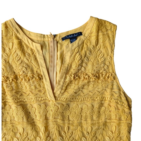 Laundry By Shelli Segal Tops - Laundry by Shelli Segal‎ Yellow Embroidered Sleeveless V Neck cotton top Size 12